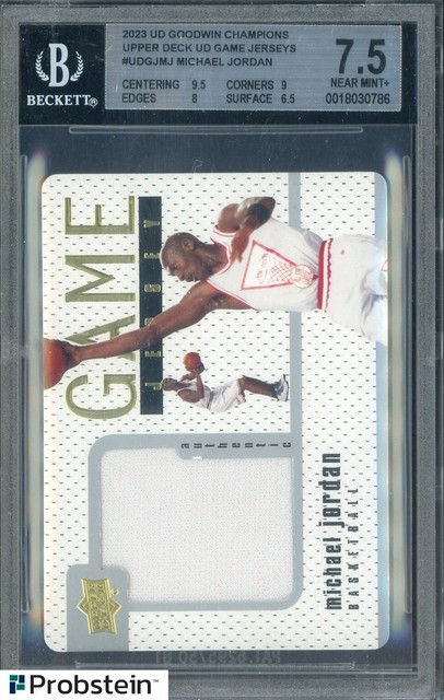 2023 UD Goodwin Champions Michael Jordan Chicago Bulls HOF GU Jersey BGS 7.5