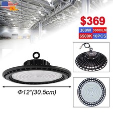 10Pack High Bay Led Shop Lights 300W Garage Warehouse Industrial Ceiling Fixture