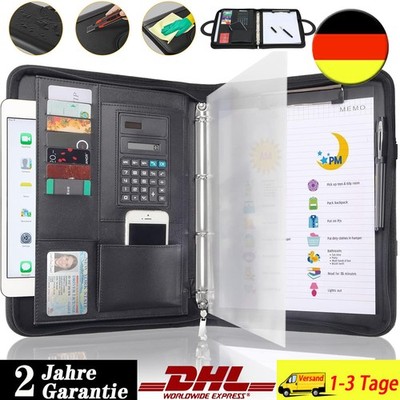 Konferenzmappe A4 Schreibmappe Dokumentenmappe Portfolio Padfolio Mappe Schwarz