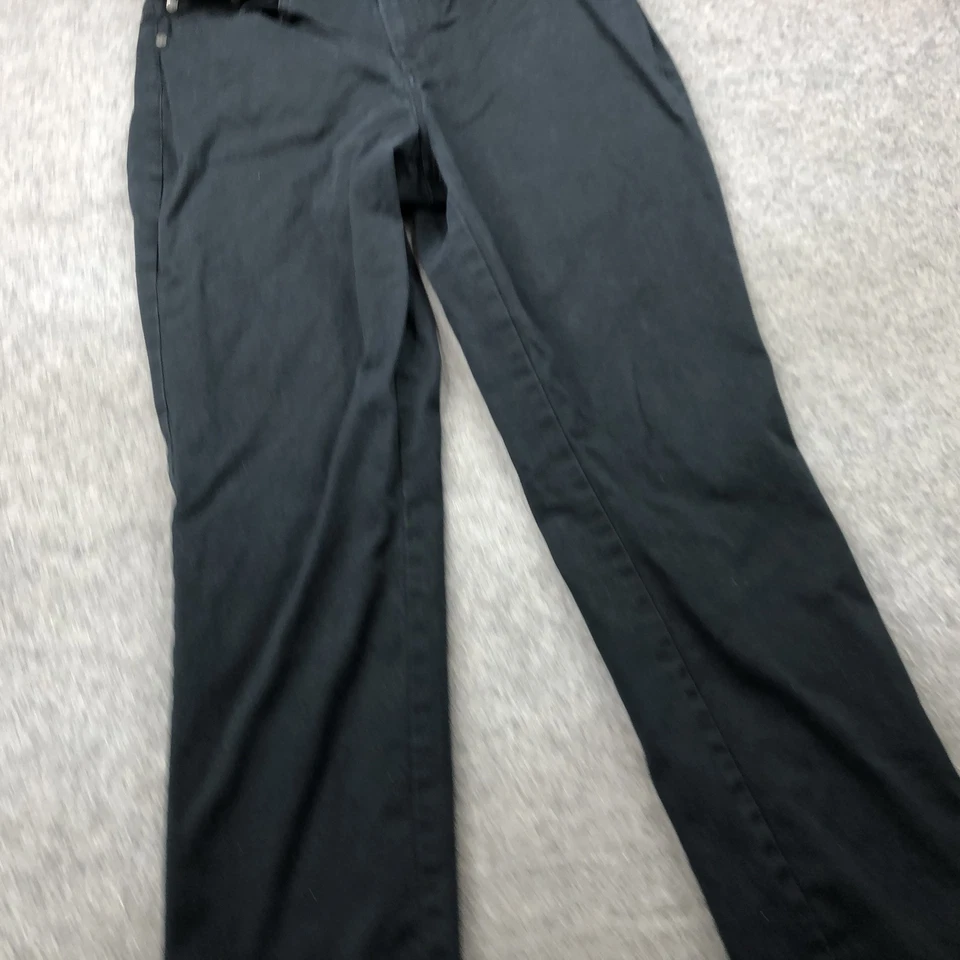 Pantalones Brooks Brothers para mujer 12 negros pierna recta algodón elástico bolsillos informales Foto 3 de 4