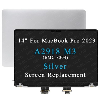 for MacBook Pro A2918 2023 M3 EMC 8304 Silver LCD Screen Replacement Assembly