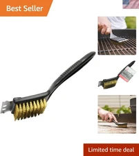 Compact 9-Inch Grill Brush with Metal Edge: Essential for Every Grill Master