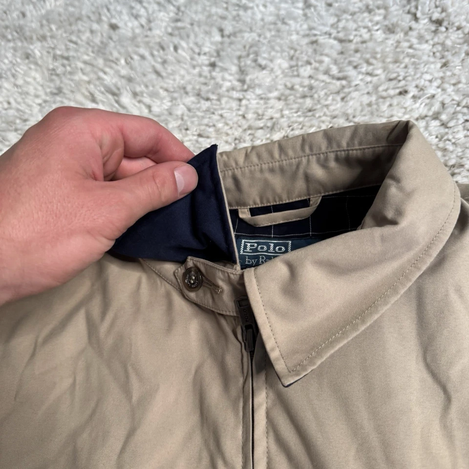 Chaqueta Polo Ralph Lauren De Colección Para Hombre Grande Cremallera Completa Bombardero Correa para la Barbilla Años 90 Foto 4 de 4