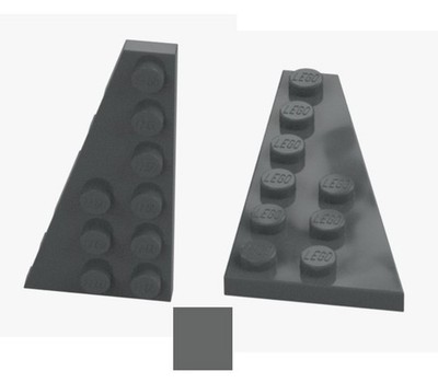 LEGO  2x Plate 3x6 Slant Left & Right Dark Stone Grey 54383 & 54384 Grey