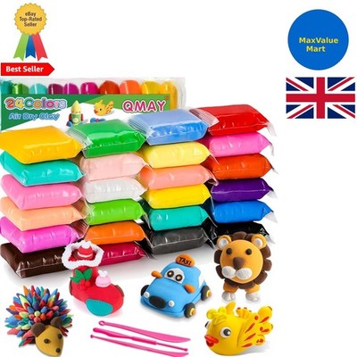24 Farben Lufttrocknende Knete Set - Ungiftiger Modellierteig für kreatives Spielen von Kindern