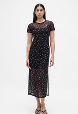 Gap Floral Mesh Maxi Dress Size Petite XS NWT 