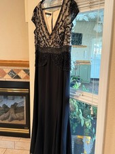 Formal beautiful black beaded gown. MINT CONDITION