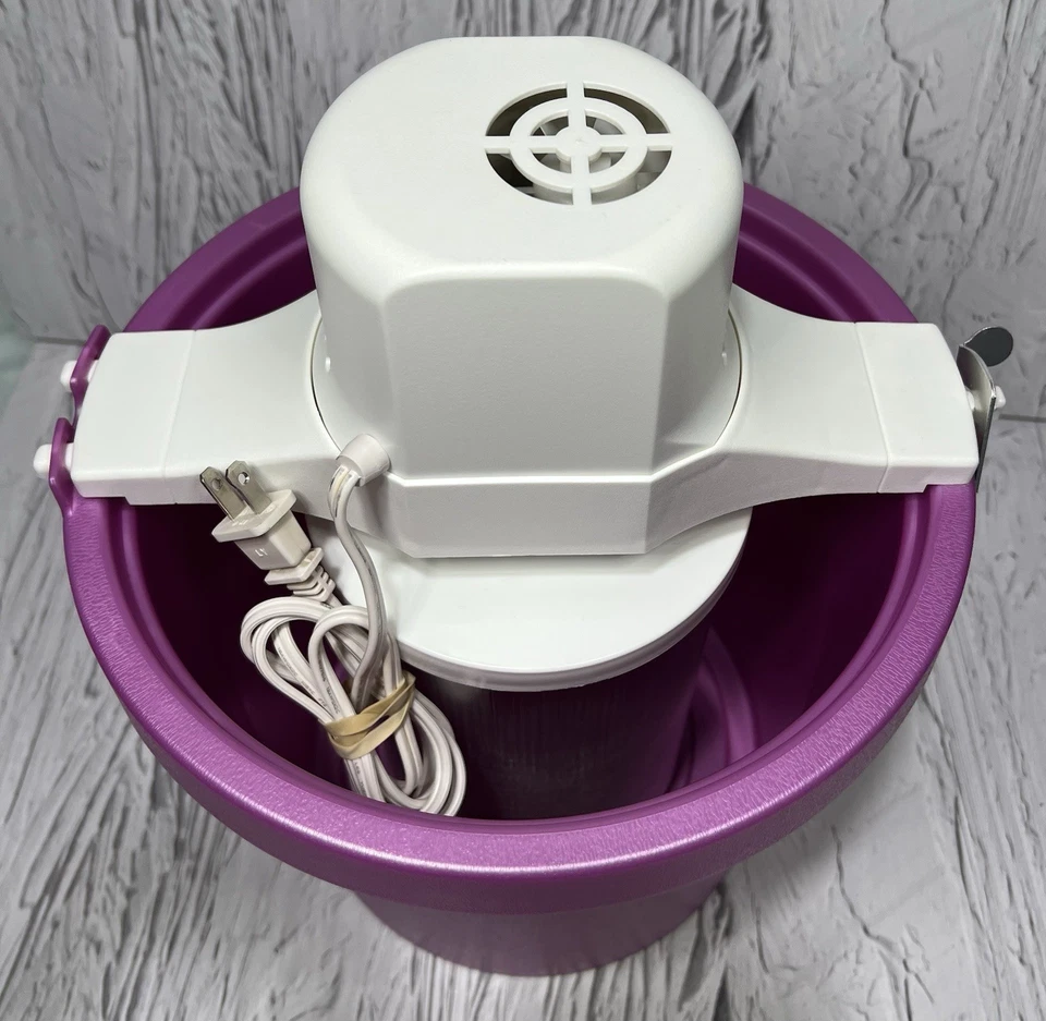 Rival 4夸脱冰淇淋和酸奶冰柜老式冰淇淋机紫色已测试 — 第 3/4 张图片