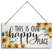 Sunflower Theme Wood Decor Sign, 12 inches x 6 x 0.12 inches, Home02
