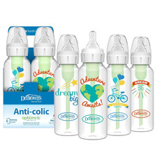 Dr. Brown's Anti-Colic Options Narrow Baby Bottle, Adventure, 8 oz, 4-Pack