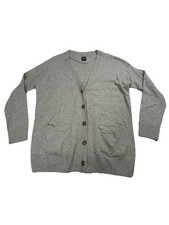 GAP CashSoft Cardigan Sweater Womens Large Beige Soft Knit Button Front Pockets