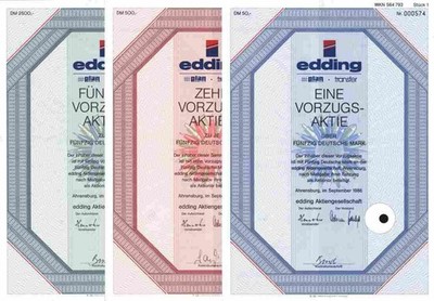 3 x Edding AG 1986 Ahrensburg Hamburg Bautzen 3050 DM PlanMASTER Legamaster EF