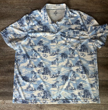 Izod Saltwater Shirt Men's XXL Floral Sunshield Pro Performance Tropical Polo