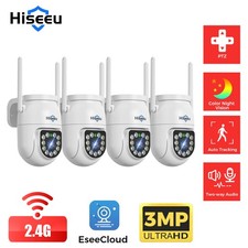 1 4PCS Hiseeu 3MP PTZ Security Camera 5G Wifi Night Vision Auto Track 24/7Record