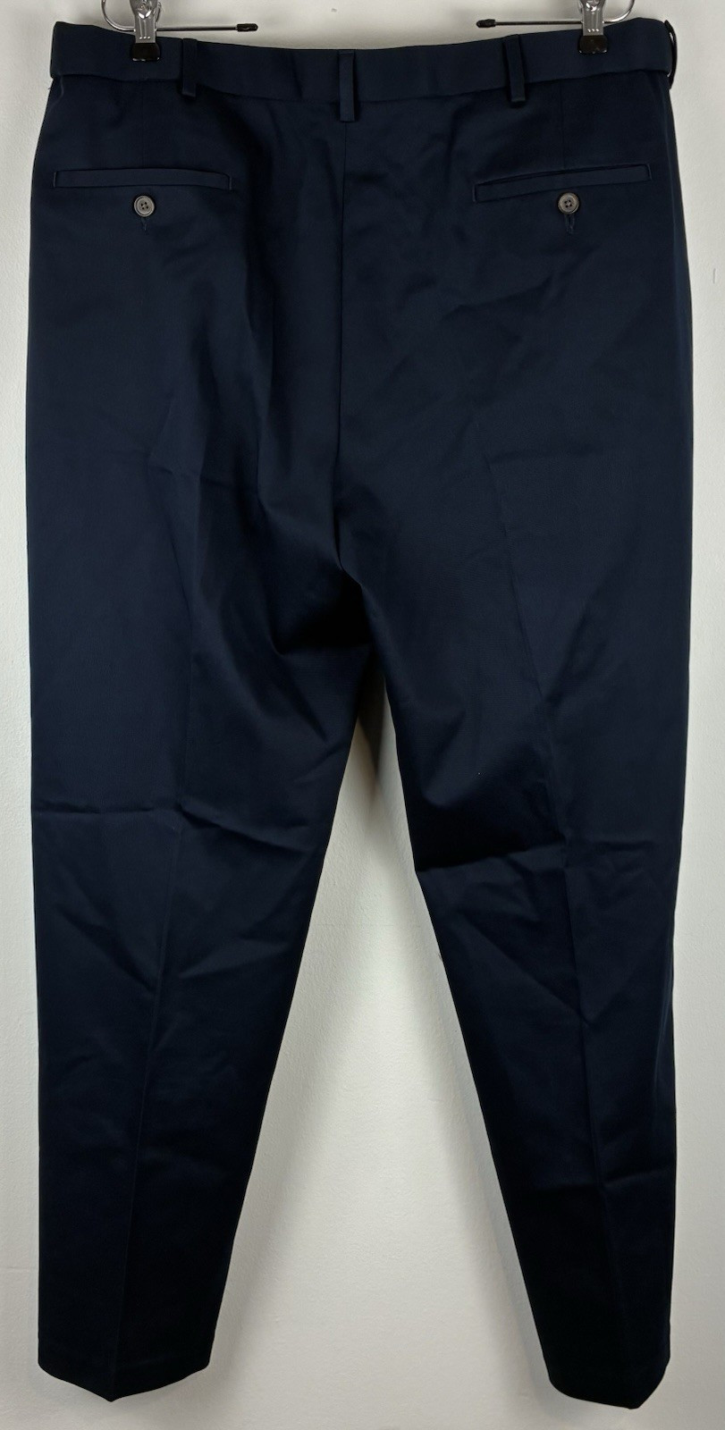 Haggar Classic Fit Premium No Iron Khaki Pants Navy 38x32 HC10884 Cotton Blend