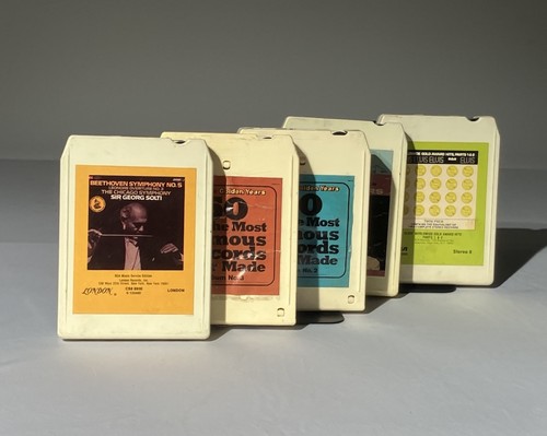 Vintage 8-Track Tape Lot of 5 Elvis Beethoven Platters Classic Hits Mixed