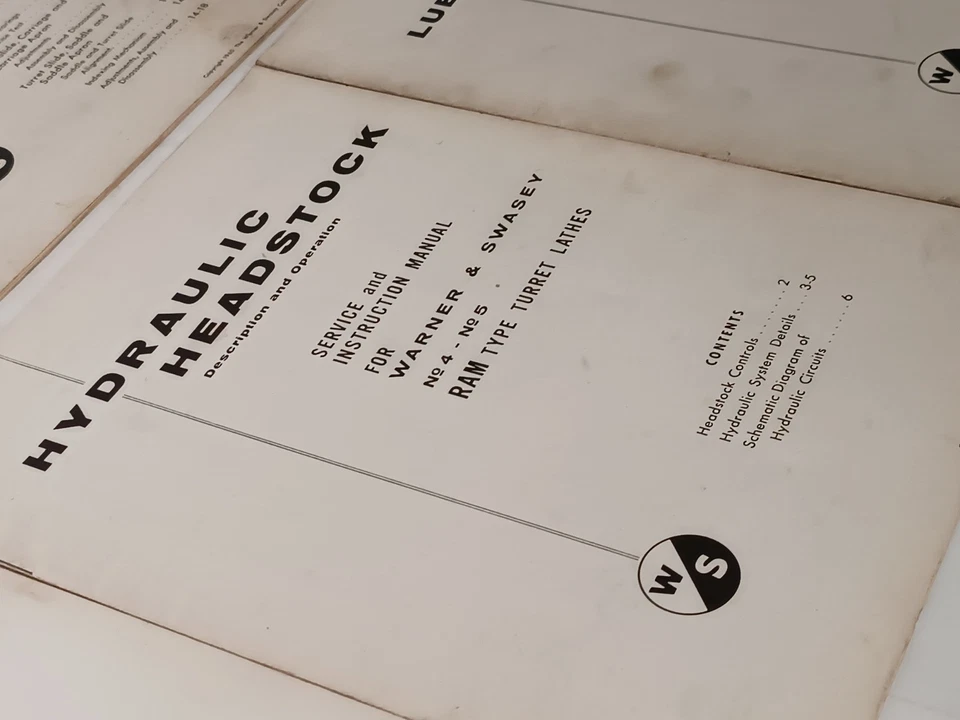 批量 9 件 Warner & Swasey No. 3、4 和 5 Ram 型炮塔车床用户手册 — 第 3/4 张图片