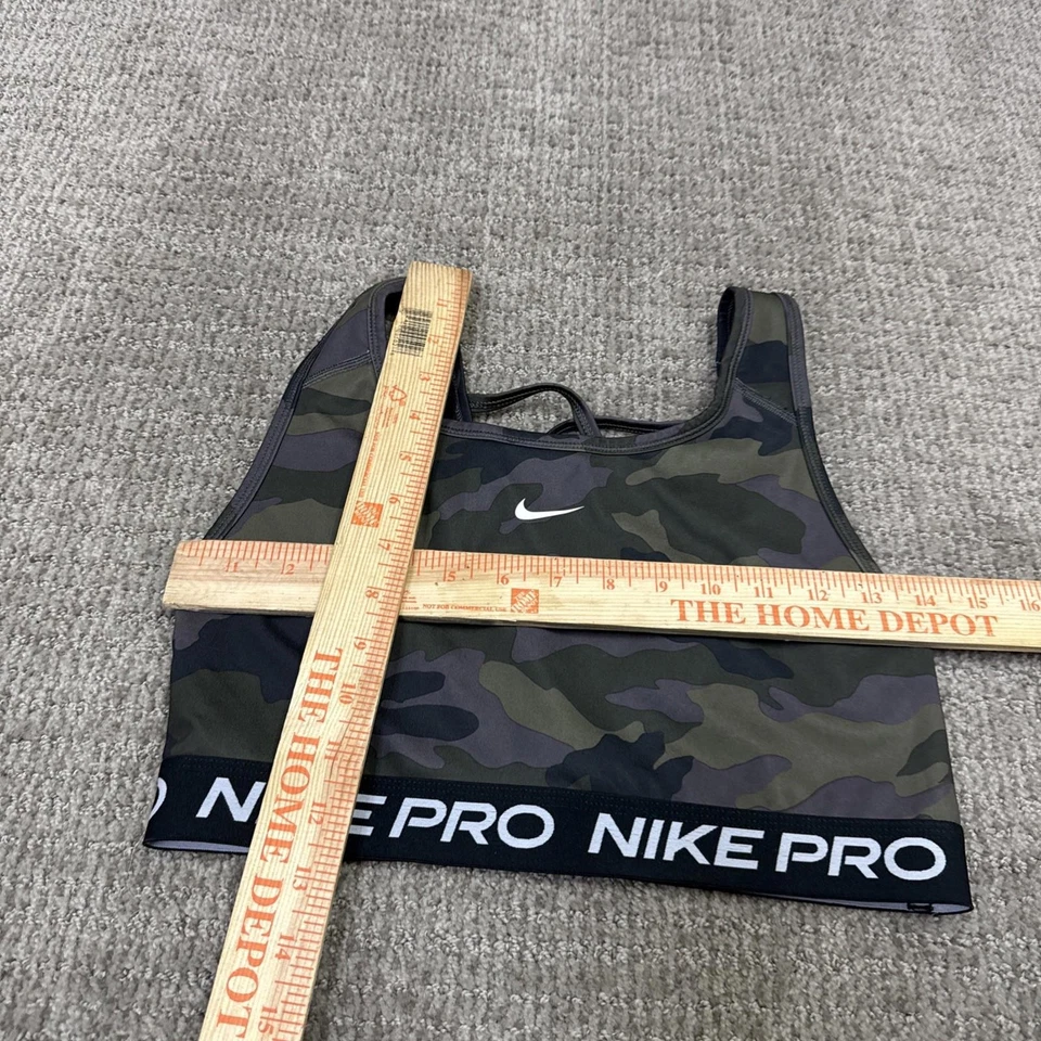 Nike Pro Sports Bra Green Camouflage Women’s Size Large - Image 2 of 4
