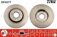 2X Bremsscheibe Vorne TRW DF4277 FÜR Ford Bremsscheiben Scheibenbremse