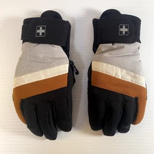 Swiss Tech Hybrid Gloves, Unisex, Plush Lining, Polyester, Snow Gloves, Black