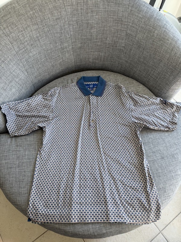 Dunhill London Short Sleeve Polo / Golf Shirt Made In Italy Sz Large 100% Cotton