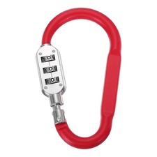 4.2 Inch Length Combination Locks, 3 Dial Digit Combo D-Ring Locking, Red