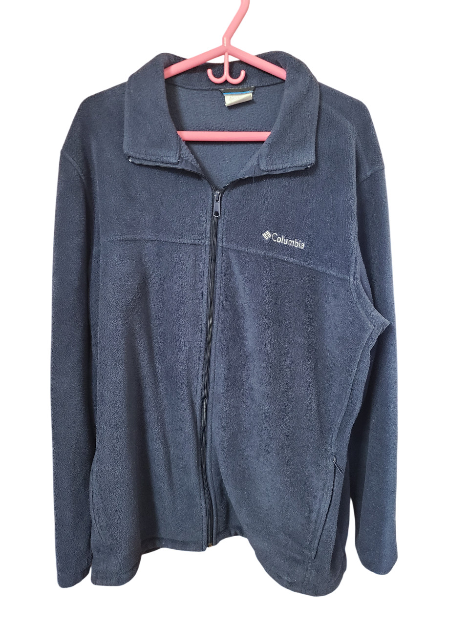 Columbia Men’s 2XT Blue Zip Up Fleece Lightweight Jacket w/Pockets Polyester