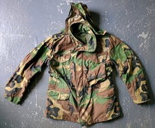 Vintage US Military Jacket M-65 Field Coat Medium Reg Woodland Camo Cold Weather