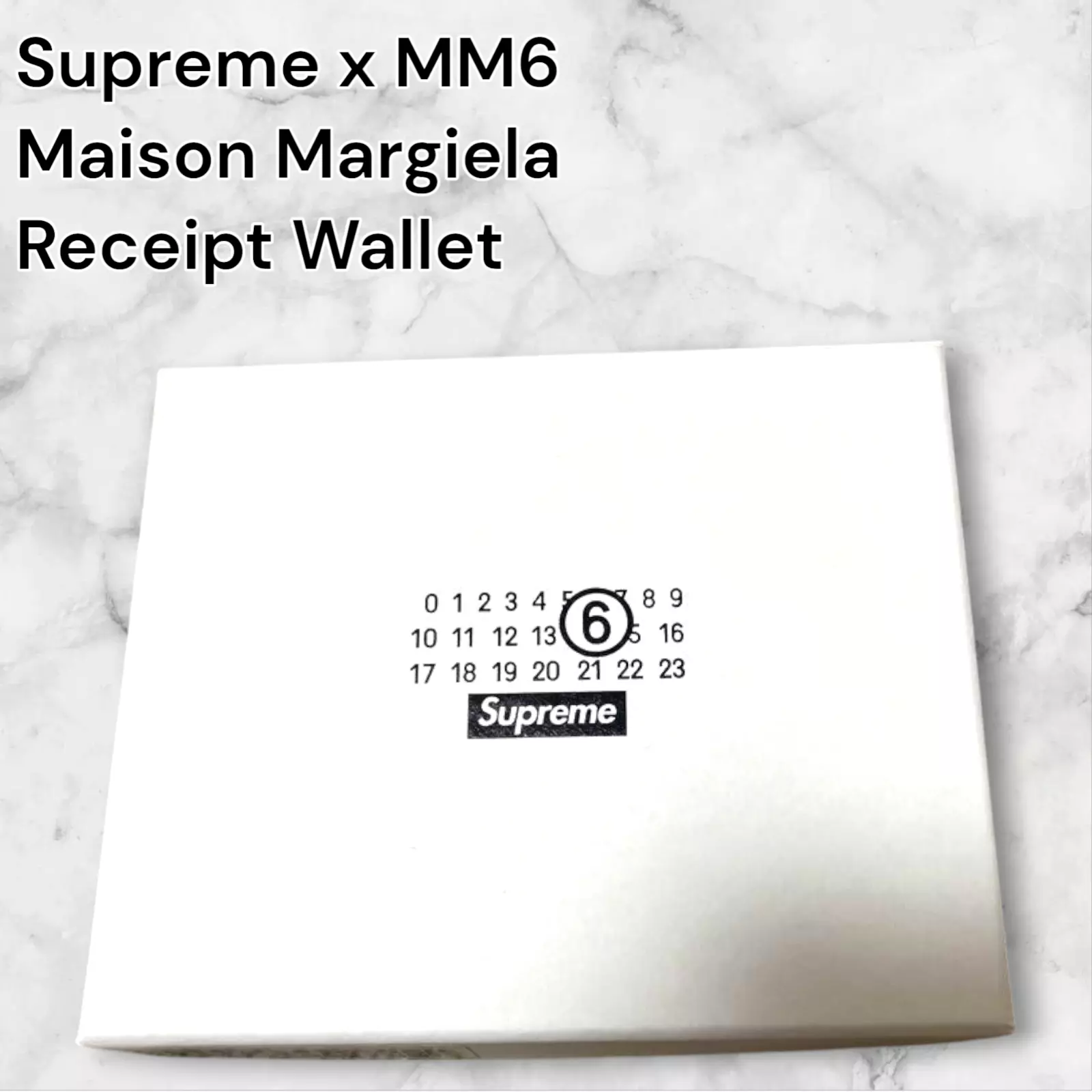 Portefeuille reçu Supreme x MM6 Maison Margiela livre blanc neuf avec boîte F/J JP