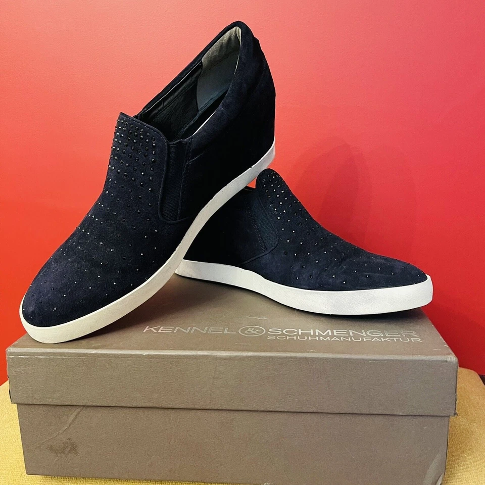 £230 ZAPATOS DE ENTRENAMIENTO KENNEL & SCHMENGER LIBERTY Negro Tacón Oculto Cristal 7.5 Foto 3 de 4