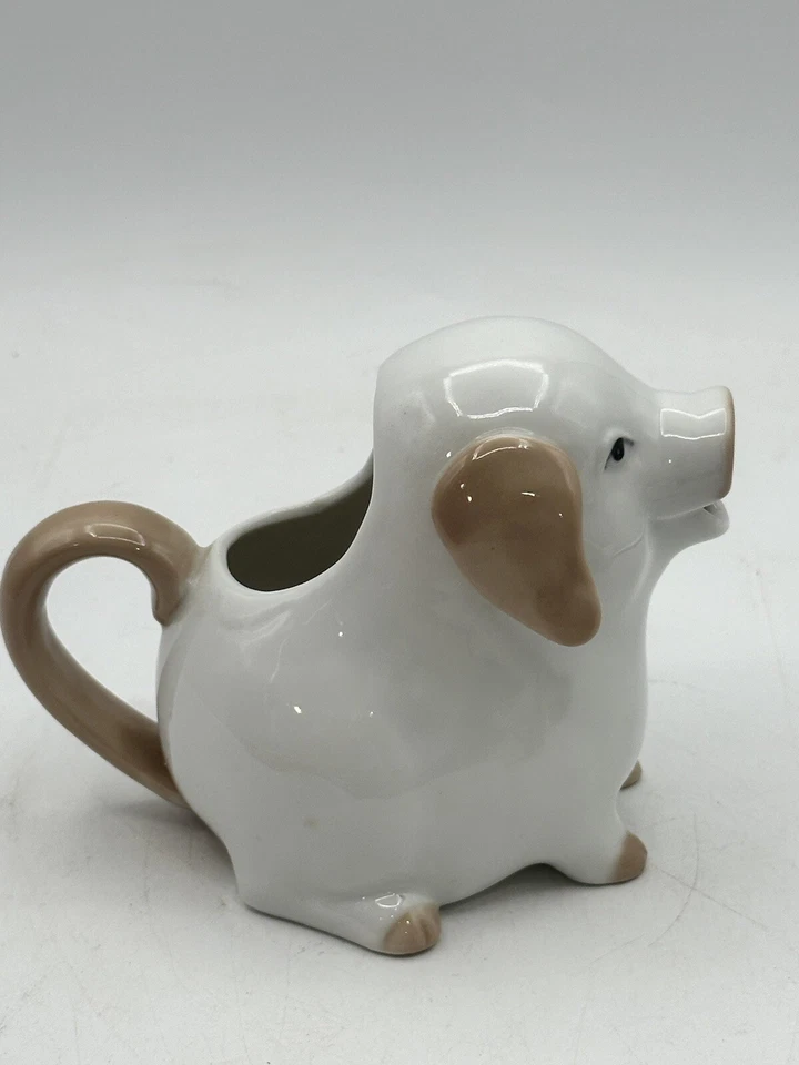 Juego de crema y azúcar de cerdo de porcelana Foto 4 de 4