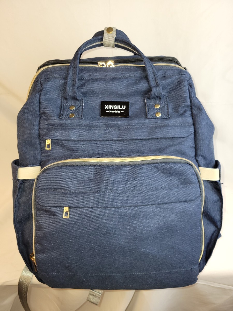 Navy Blue Xinsilu Baby Diaper Bag- 3 in 1 Backpack with Changing