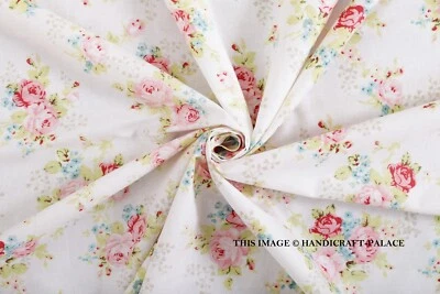Indio Handmade Estampado Mano Bloque Impreso Floral 100% Algodón Tela de La 4.6m - Imagen 1 de 4
