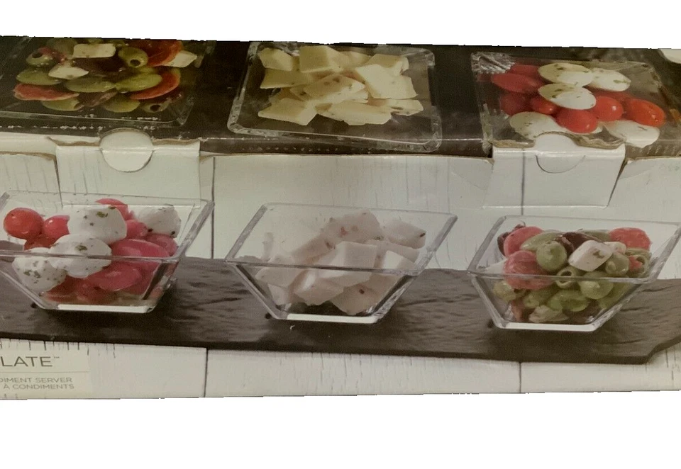 LIBBEY 4 Pieces Slate Condiment Server Celebrate Everyday - New - Image 4 of 4