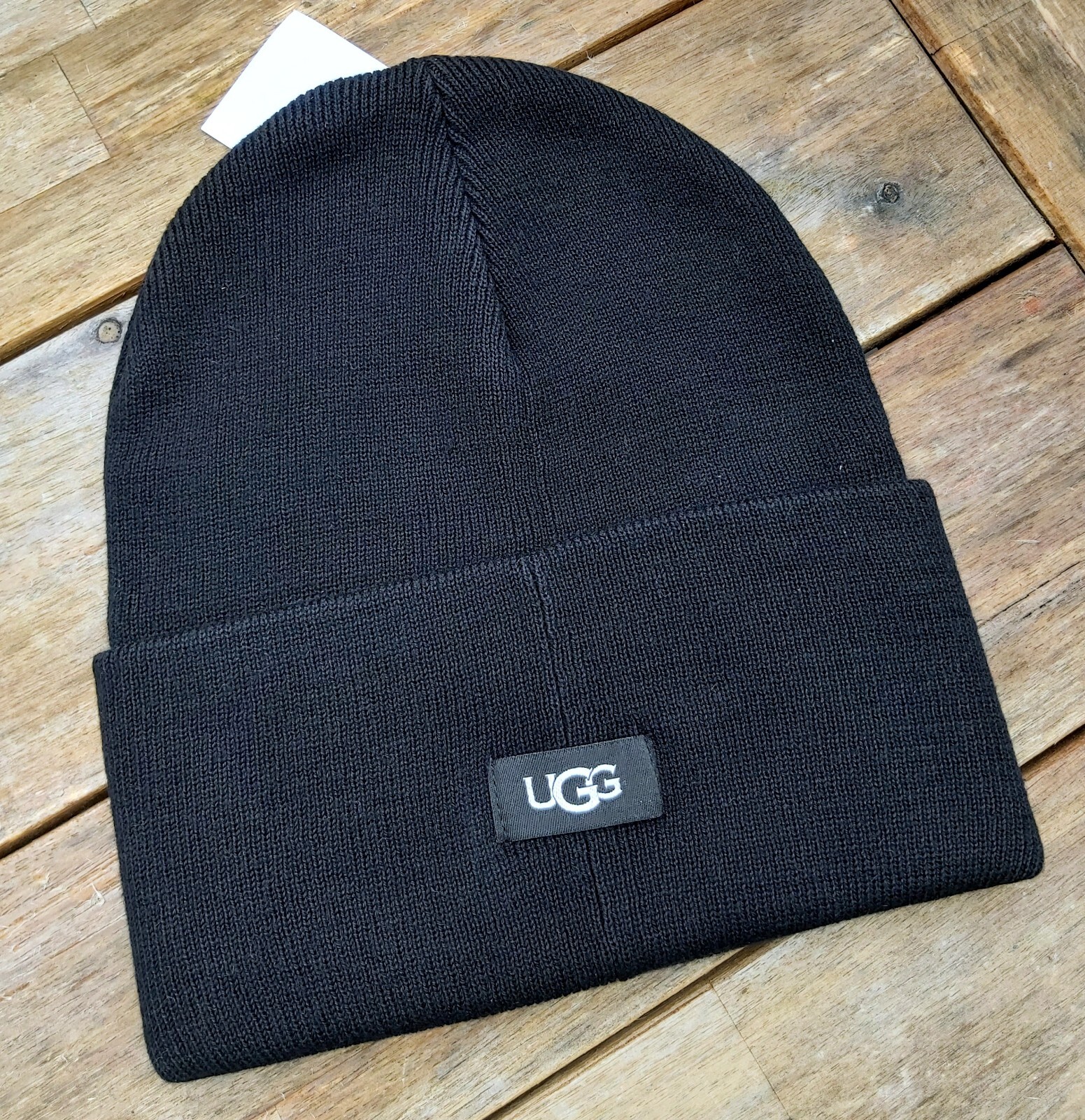 Genuine UGG 6% WOOL Navy SUPER COMFY Black BEANIE Hat Toque Tags NEW