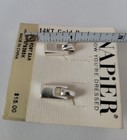 Vintage Napier 14K Gold Post Silver Door Knocker Earrings NOS — photo 8
