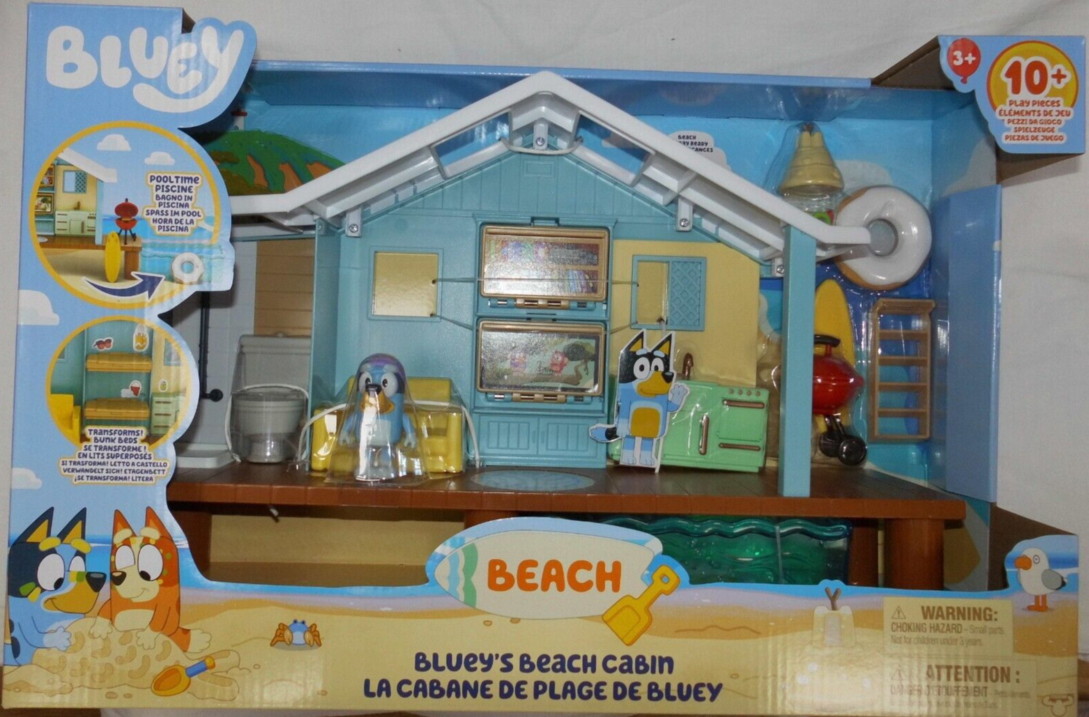 Moose Toys LLC Casa De Playa S9 De Bluey - Bluey Y 10 Accesorios De Playa