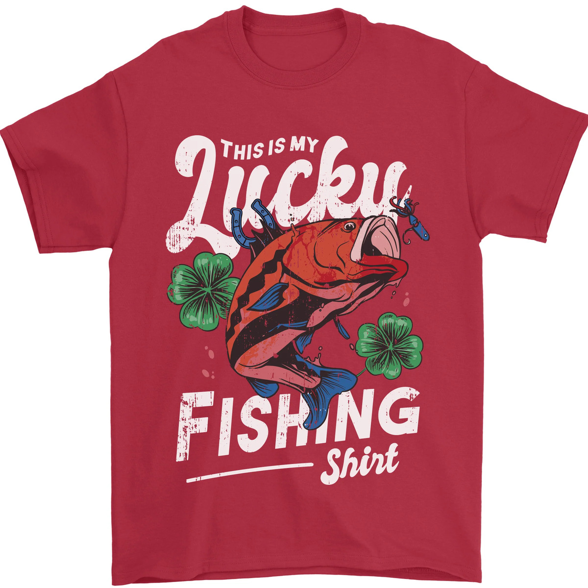 This Is My Lucky Fishing Funny Fisherman Mens T-Shirt 100% Cotton