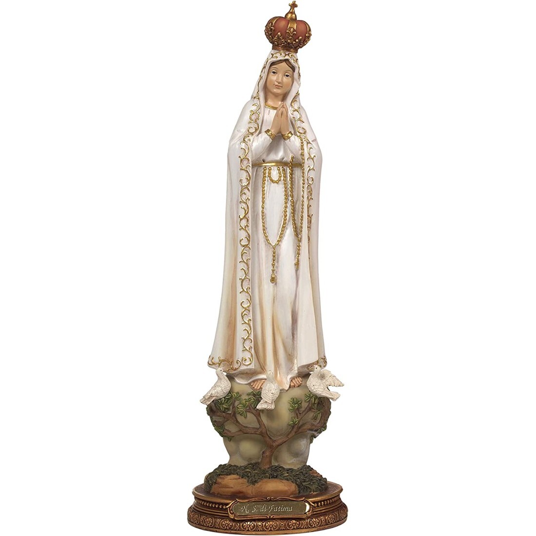 STATUA IN RESINA MARIA MADONNA DI FATIMA H.24 CM ARTICOLI RELIGIOSI  PAB-PB0217-