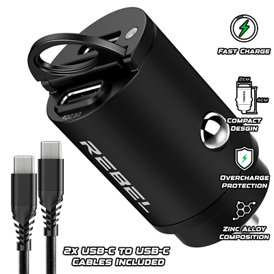 12V / 24V Dual 45W USB C Fast Charging Adapter Cigarette Lighter Car Charger 