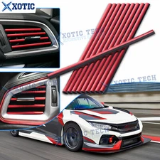 Gloss Red Air Conditioner Outlet Decorative Strip Cover Kit For Honda + Acura