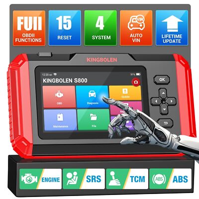 2026 KINGBOLEN S800 OBD2 Car Scanner Engine ABS SRS SAS TPMS EPB Diagnostic Tool