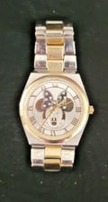 Disney Minnie Mouse Women's Watch Quartz Silver Dial Two Tone Steel 43mm