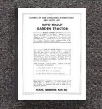Tractor Operator & Service Parts Manual Fits David Bradley 917.5752 Garden 1949