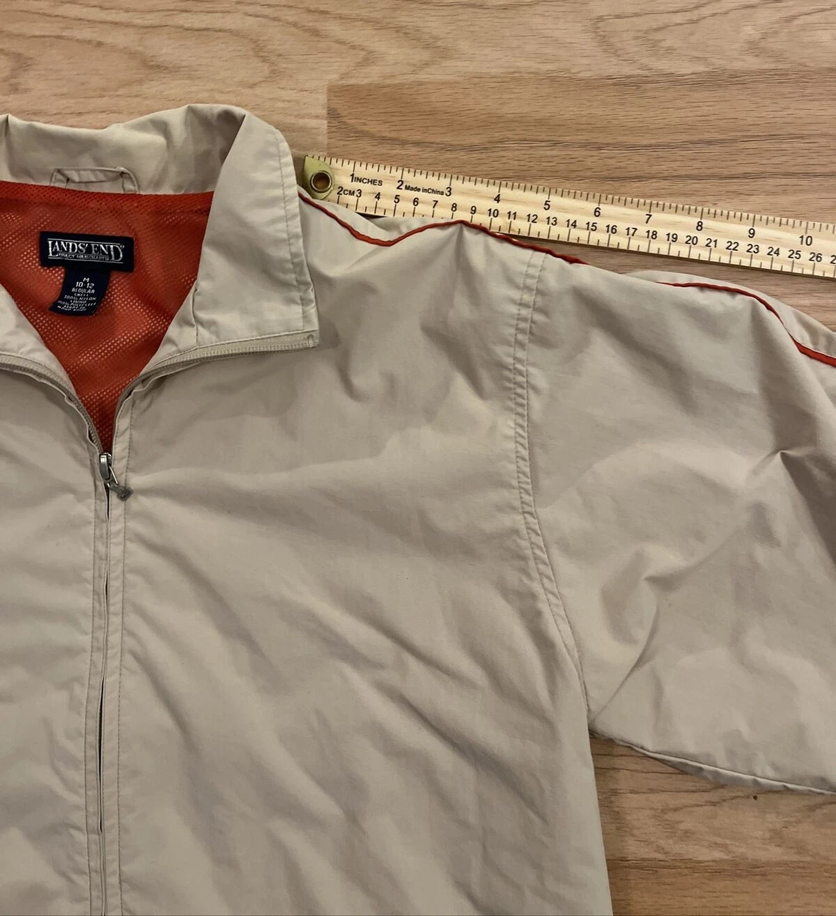 Chaqueta Cortavientos Para Hombre Land's End Talla M Abrigo Ligero Caqui image 14
