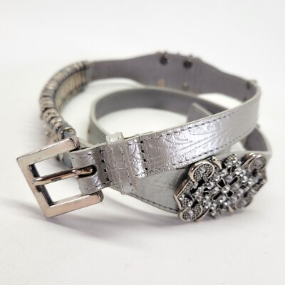 Vintage Chico\'s Leather, Rhinestone & Silver Belt Vintage Chico main image 2