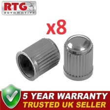 8x Tyre Valve Dust Air Caps Silver Grey For Alloy/Steel Wheels All Models RTG