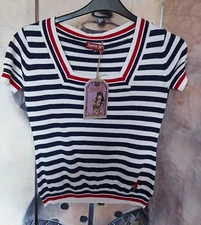 BNWT M 10 RUMBLE59 LADY MARILYN STRIPE JUMPER RETRO 50S ROCKABILLY ROCK N ROLL