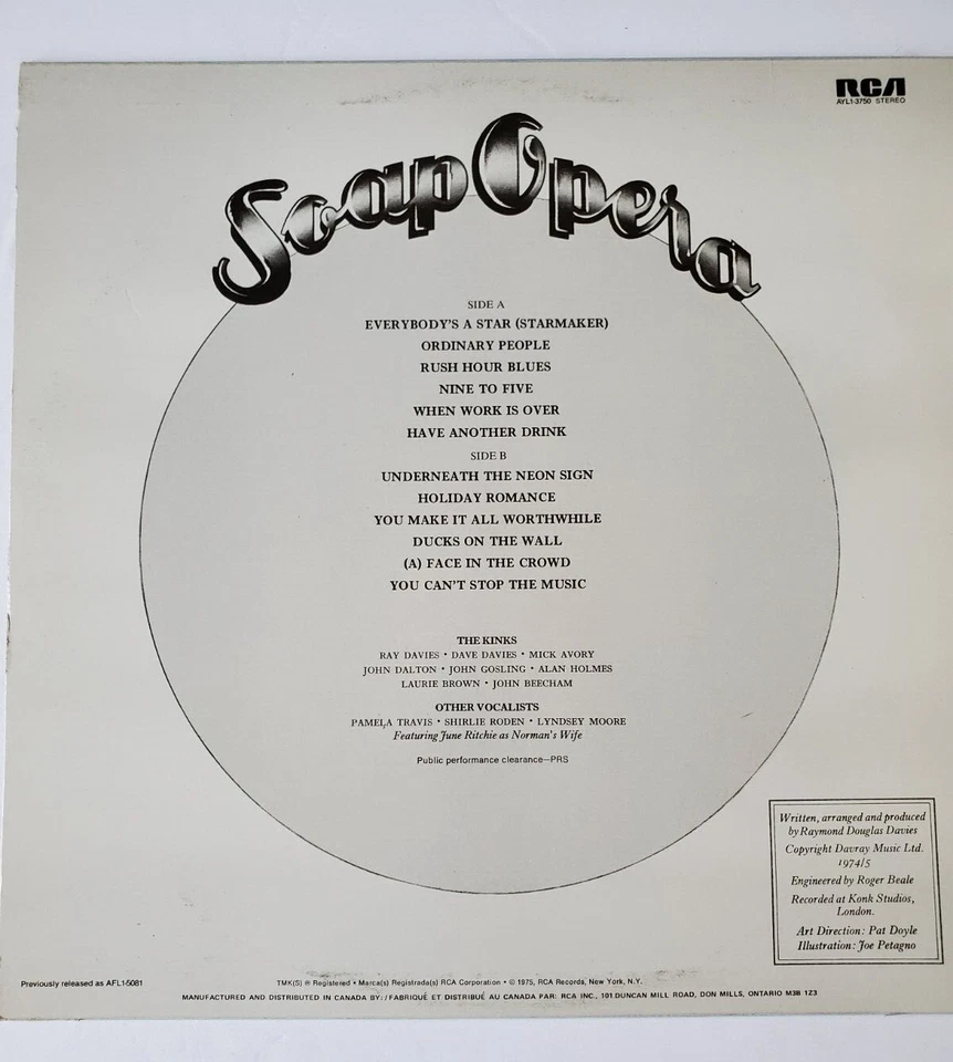 The Kinks present a Soap Opera feat. Norman & the Starmakers vinyl  AYL1-3750 - Image 4 of 4