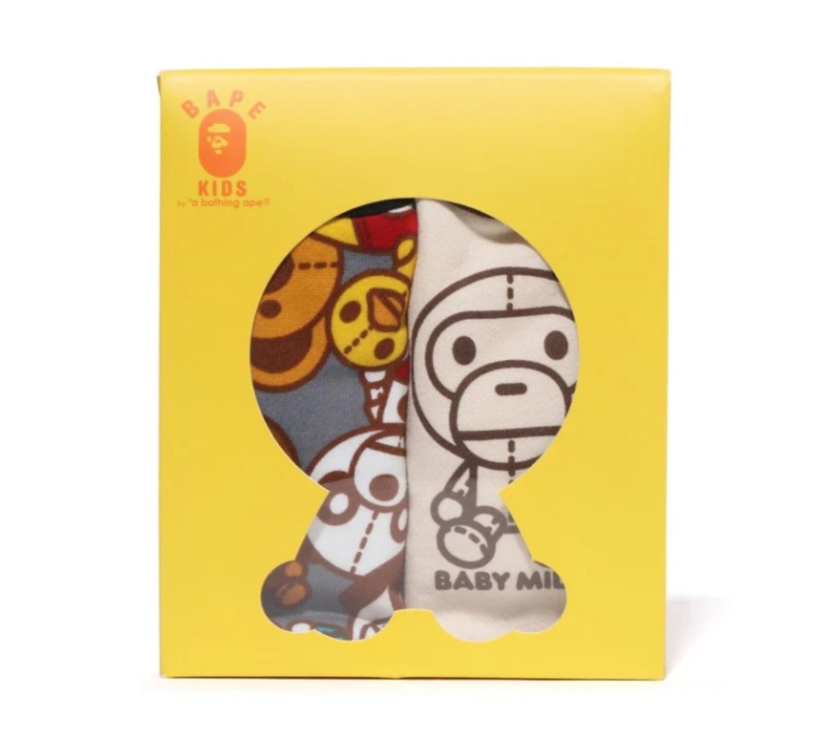 A Bathing Ape BABY MILO TOY BOX BIB GIFT SET GRAY,MULTI BABY BIB